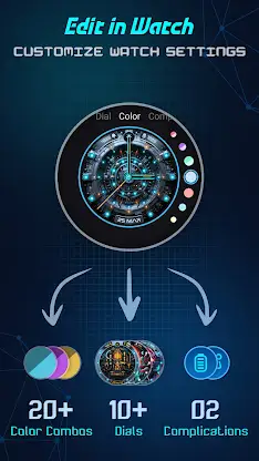 Cyber Space Watch Face SGW7 screenshot 6
