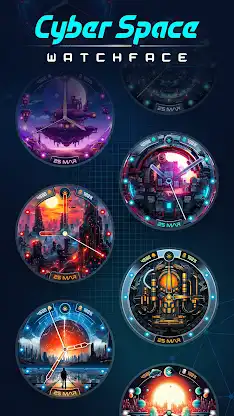 Cyber Space Watch Face SGW7 screenshot 7