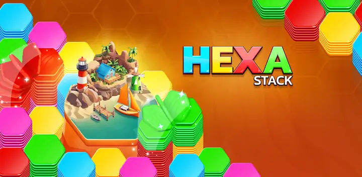 Hexa Stack: Farb-Sortierpuzzle — Android game banner