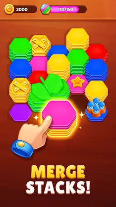 Hexa Stack: Farb-Sortierpuzzle screenshot 2