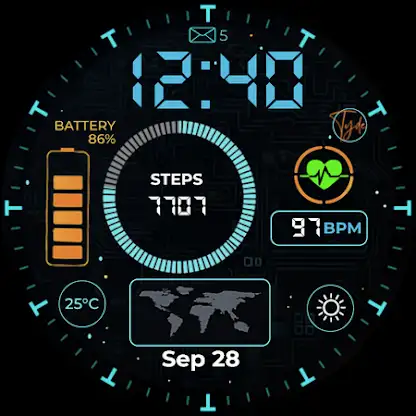 Tech HUD Watchface screenshot 2