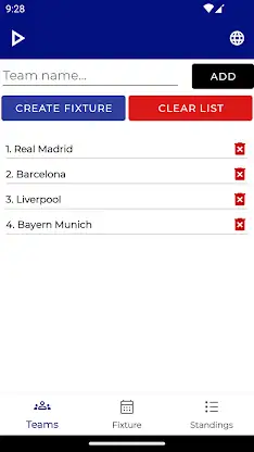 Fixture & Points Table Maker screenshot 1