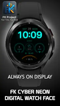 FK Cyber Neon Watch Face screenshot 2