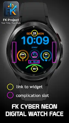 FK Cyber Neon Watch Face screenshot 3