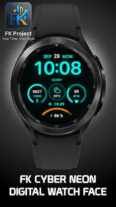 FK Cyber Neon Watch Face screenshot 1
