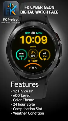FK Cyber Neon Watch Face screenshot 4