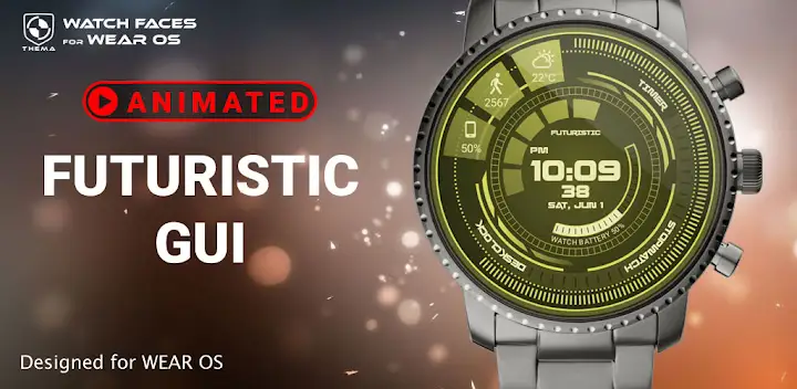 Futuristic GUI Watch Face — Android app banner