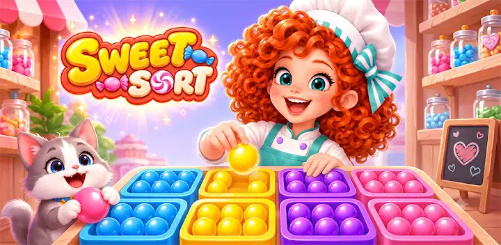 Sweet Candy Triple Match Sort — Android game banner