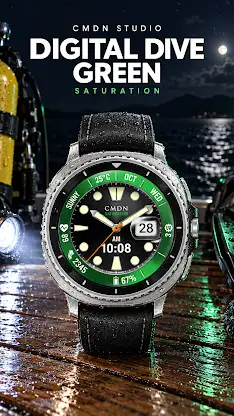 Digital Dive Watch Face Green screenshot 1