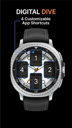 Digital Dive Watch Face White screenshot 3