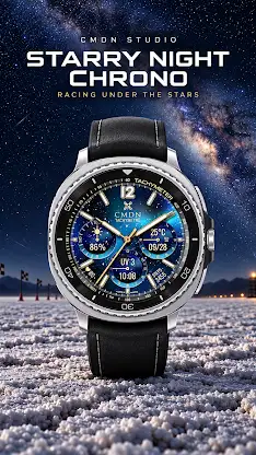 Starry Night Chrono Watch Face screenshot 1