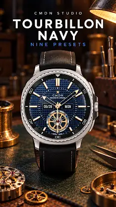 Tourbillon Watch Face Navy screenshot 1
