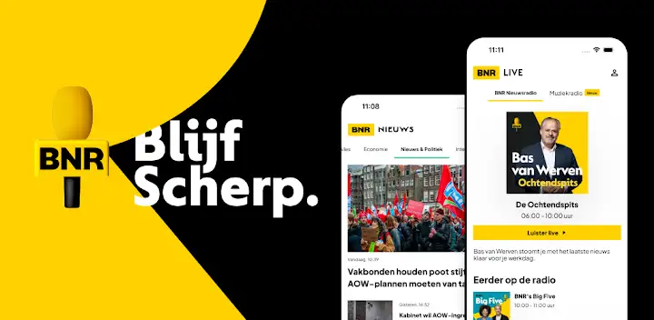BNR | Nieuws, Radio & Podcasts — Android app banner