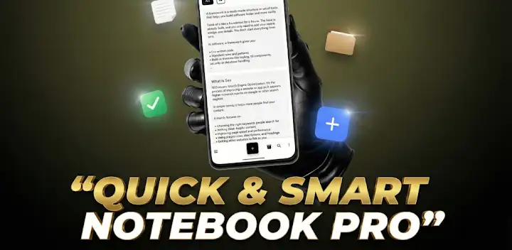Quick & Smart Notebook Pro — Android app banner