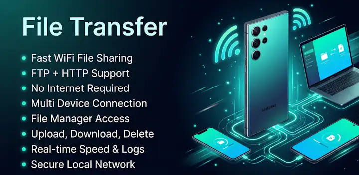 WiFi FTP Server Pro — Android app banner