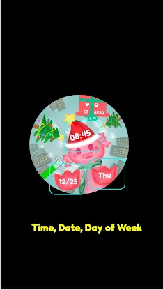 Axolotl Christmas Watch Face screenshot 4