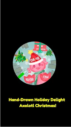 Axolotl Christmas Watch Face screenshot 3