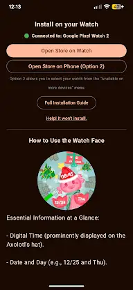 Axolotl Christmas Watch Face screenshot 1