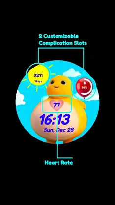 Cute Dino: Fan Watch Face screenshot 3