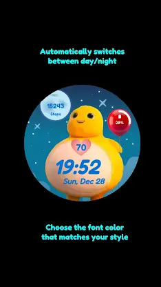 Cute Dino: Fan Watch Face screenshot 4
