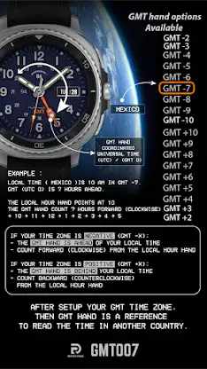 GMT 007 Analog Watch face screenshot 7