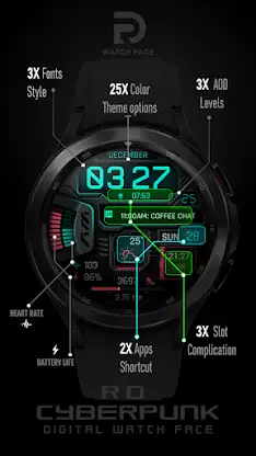 Cyberpunk Neon Watch Face screenshot 2