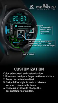 Cyberpunk Neon Watch Face screenshot 3