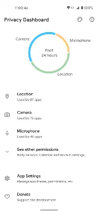 Privacy Dashboard screenshot 2