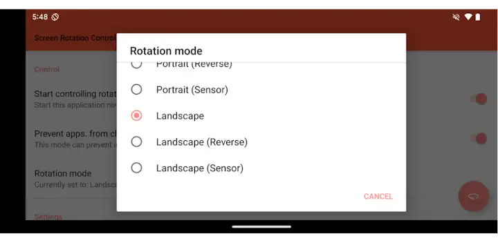Screen Rotation Control:Lock — Android app banner