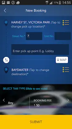 ComfortDelGro SWAN TAXIS App screenshot 2