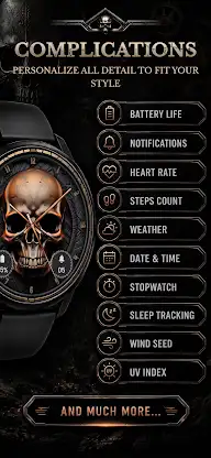 Skull Watchface: Wear OS Watch screenshot 4