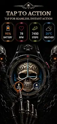 Skull Watchface: Wear OS Watch screenshot 3