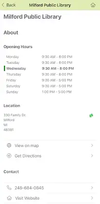 Milford Public Library MI screenshot 6