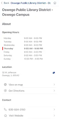 Oswego Public Library District screenshot 6