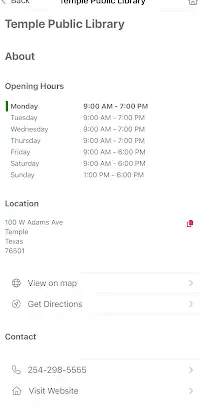Temple Public Library screenshot 6