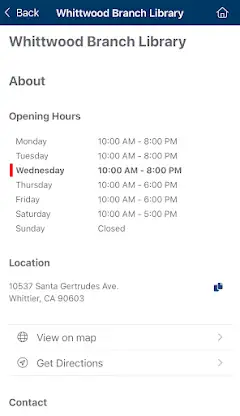 Whittier Public Library screenshot 6