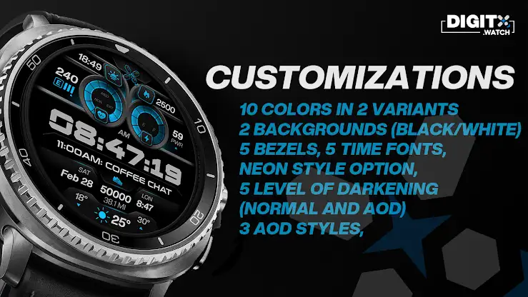 DX103 Digital Watch Face screenshot 3