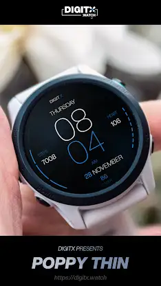 Poppy Thin Digital Watch Face screenshot 1