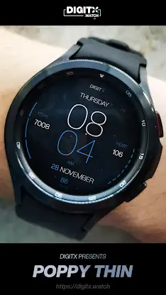 Poppy Thin Digital Watch Face screenshot 4