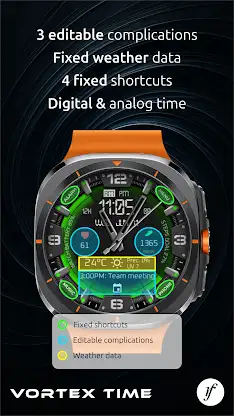 Vortex Time Watch Face screenshot 3