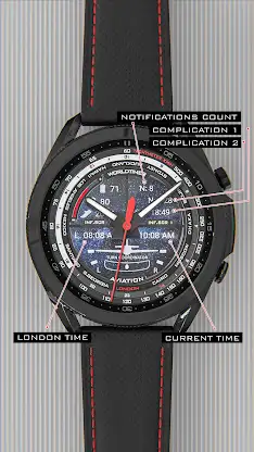 AVIATOR WorldTimer Watch face screenshot 5