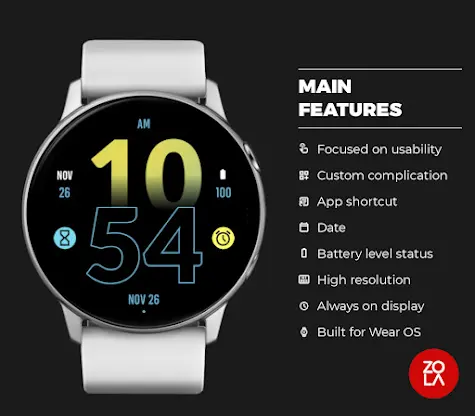 Active Yellow Blue Watch Face screenshot 2