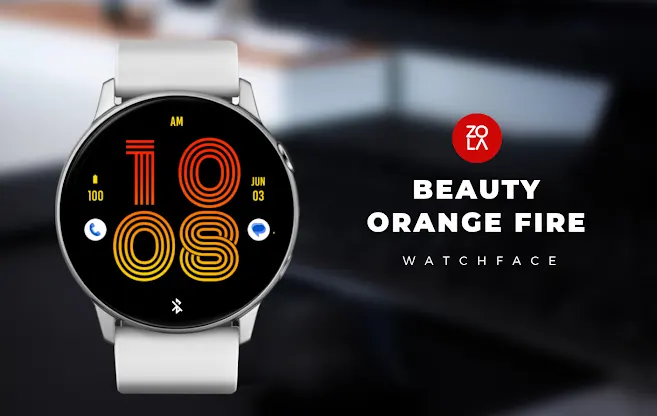 Beauty Orange Fire Watch Face screenshot 1
