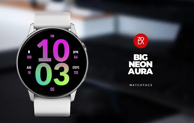 Big Neon Aura Watch Face screenshot 1