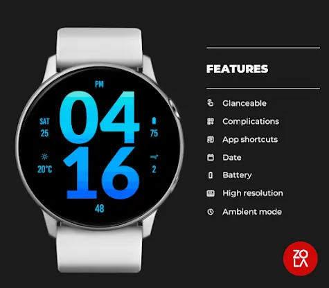 Big Ocean Blue Watch Face screenshot 2