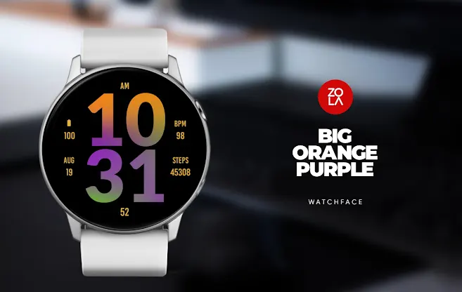 Big Orange Purple Watch Face screenshot 1