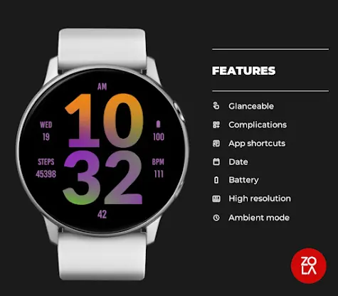 Big Orange Purple Watch Face screenshot 2