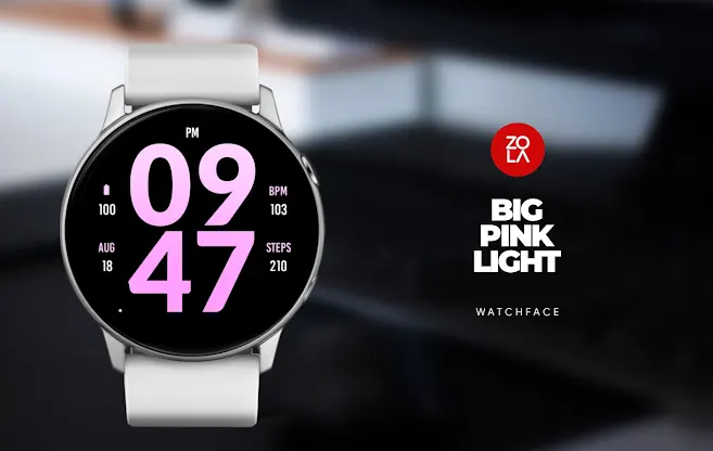 Big Pink Light Watch Face screenshot 1