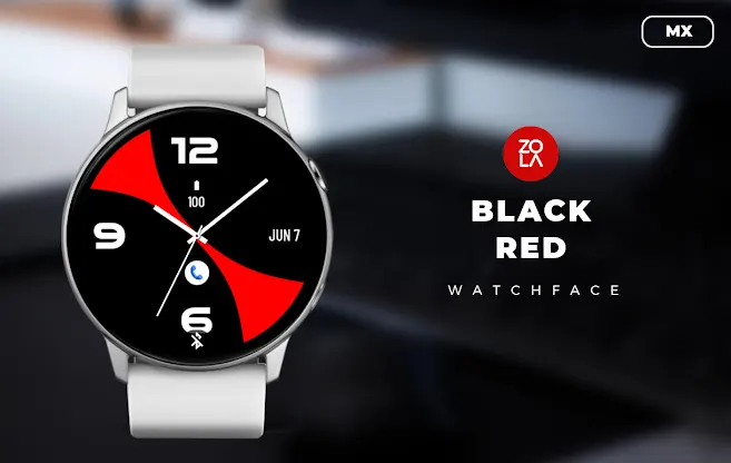 Black Red MX Watch Face screenshot 1