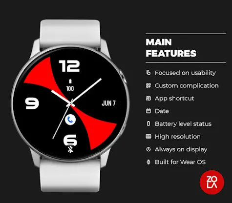 Black Red MX Watch Face screenshot 2